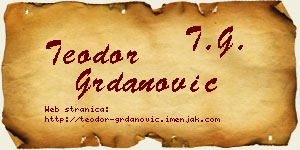 Teodor Grdanović vizit kartica